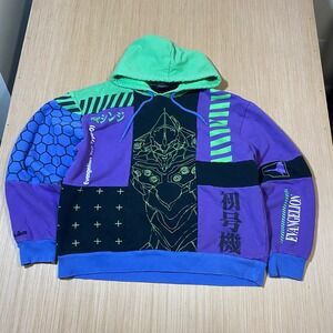 Atsuko Neon Genesis Evangelion Test Type-01 Patchwork Hoodie Mens XXL Purple